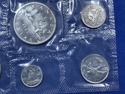 《竞宝斋》第410场 周日，周一，2场连拍 （全场包邮） 加拿大 1963年类精致套币 银价涨了不少