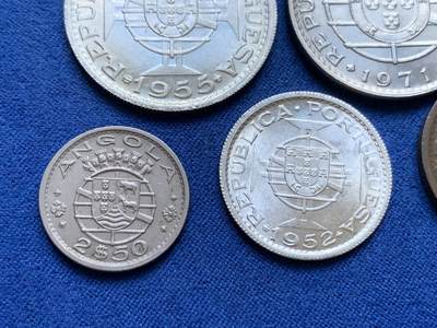 《竞宝斋》第410场 周日，周一，2场连拍 （全场包邮） 10枚一组 葡属安哥拉1952-1974年 含两枚银币