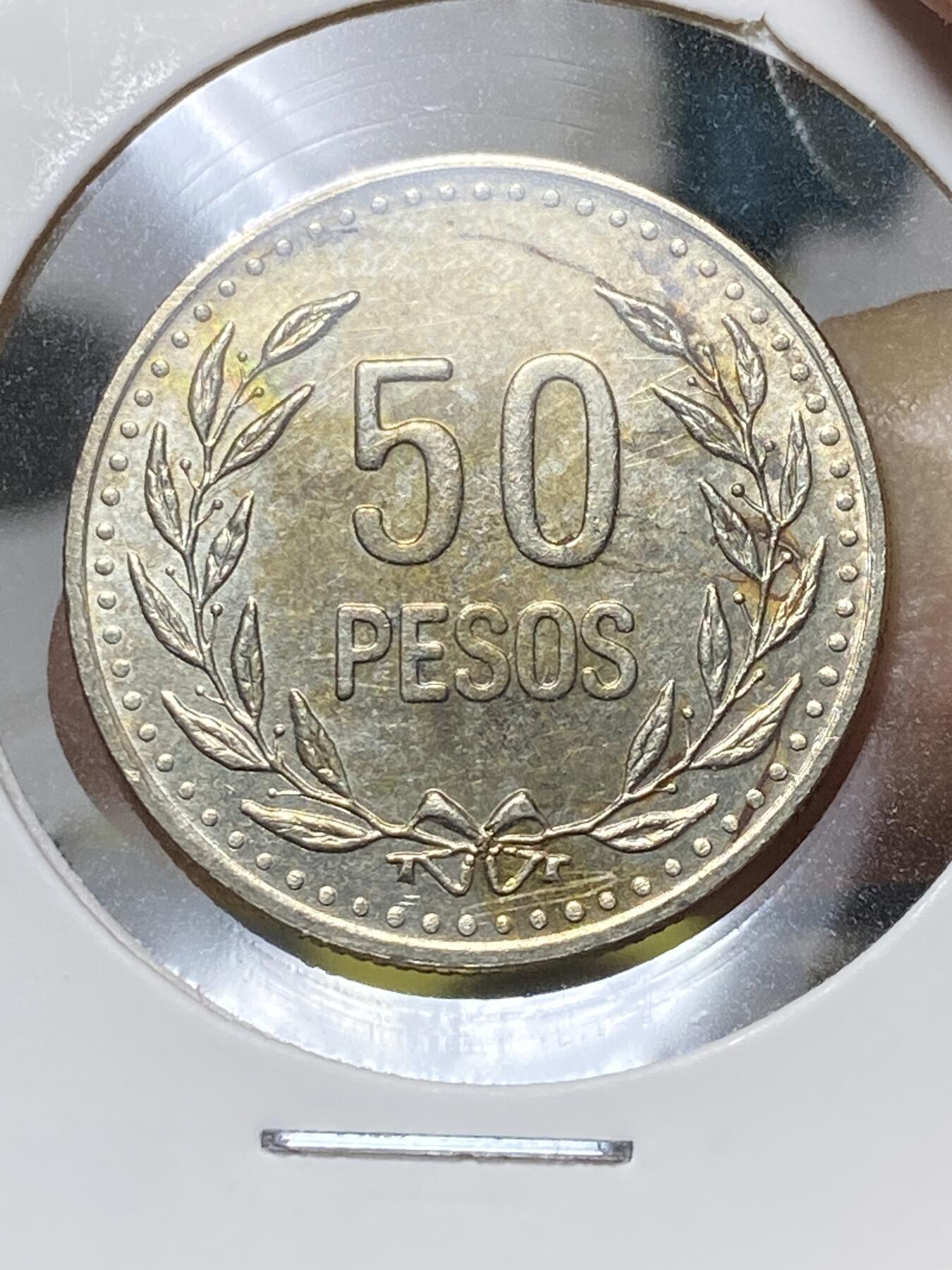 2025年第八十一场(总第一百零七场）外国好品散币(免佣金) 哥伦比亚🇨🇴1993年50比索(第一版，66边珠版)