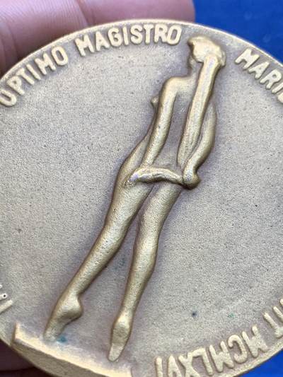 《竞宝斋》第410场 周日，周一，2场连拍 （全场包邮） 意大利雕塑家贾科莫·曼祖纪念章 118.2克 63.9mm