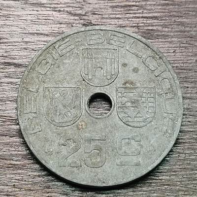 【铜匠收藏】★第130场★散币场，无佣金，30包邮。不满30元，支付5元运费。《接受代拍 代送NGC评级》 -  比利时 1944年 25分 锌币