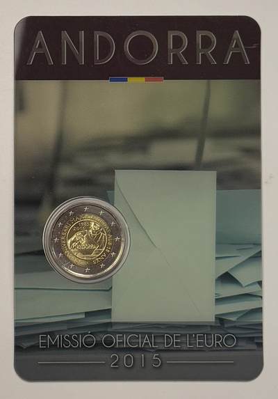 S&S Numismatic世界钱币-拍卖 第113期  - 安道尔2015年 政治权利30周年 2欧元双色纪念币官方卡币 