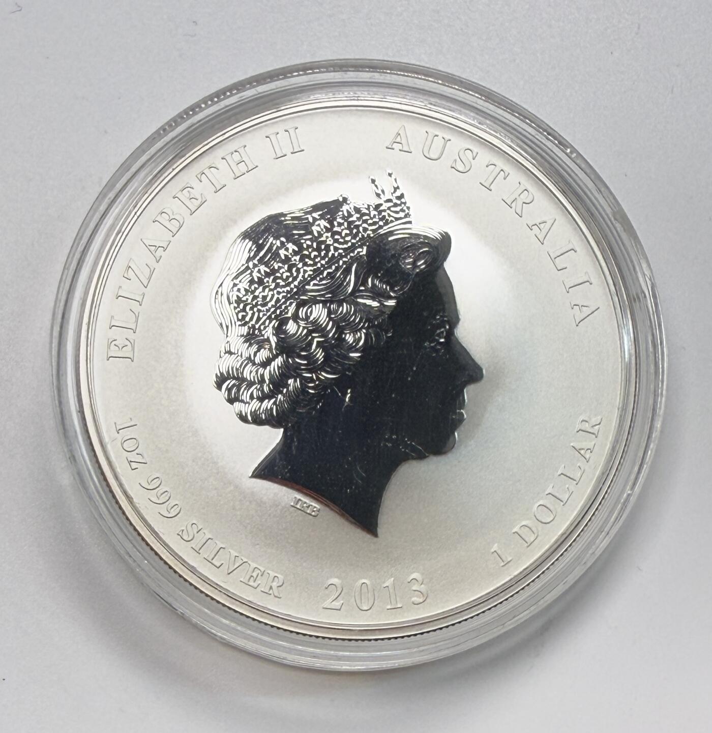 S&S Numismatic世界钱币-拍卖 第113期  澳大利亚2013年 生肖蛇 1澳元1盎司投资银币 31.1克999银