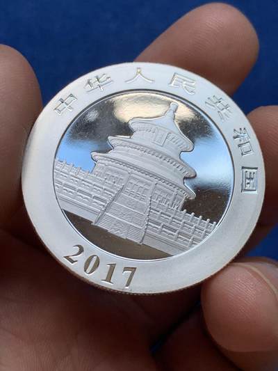 《竞宝斋》第410场 周日，周一，2场连拍 （全场包邮） 中国2017年熊猫30克999大银币 完全原状态