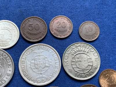 《竞宝斋》第410场 周日，周一，2场连拍 （全场包邮） 13枚一组 葡属莫桑比克1952-1974年 含3枚银币