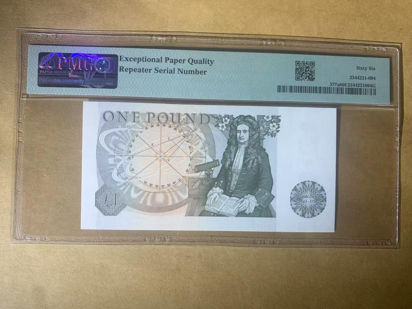 【礼羽收藏】🌏世界钱币拍卖第116期 【S60 086086】全新UNC 1981-84年英国D序列1镑纸币女王钞 无3457尾86 068组合 数三 圆圆 循环倒置号 难得