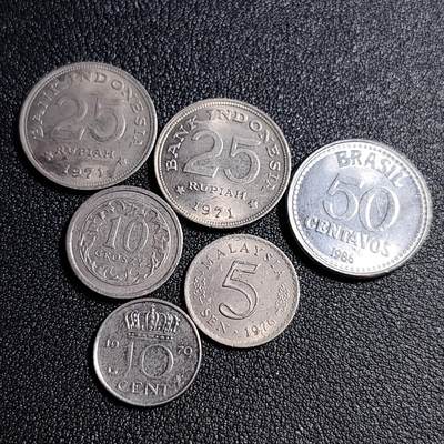 泉币菌-第92场-精品福利场 - 各国散币 6枚