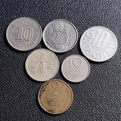 泉币菌-第91场-精品福利场 - 各国散币 6枚