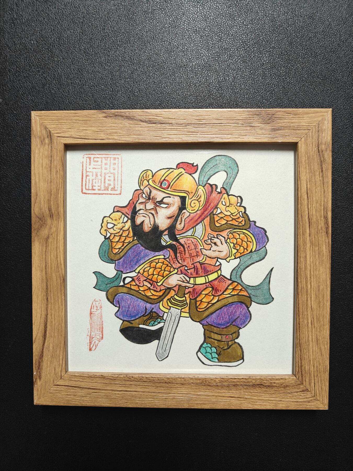 天玑星卡拍第115期《8.21周四截拍》持续收拍收评中 满赠卡需备注 【手绘画】居子 门神 尺寸18*18CM 知名漫画家