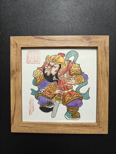 天玑星卡拍第115期《8.21周四截拍》持续收拍收评中 满赠卡需备注 - 【手绘画】居子 门神 尺寸18*18CM 知名漫画家