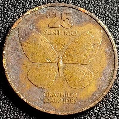 泉币菌-第91场-精品福利场 - 菲律宾25分铜币 1987年 蝴蝶 21mm