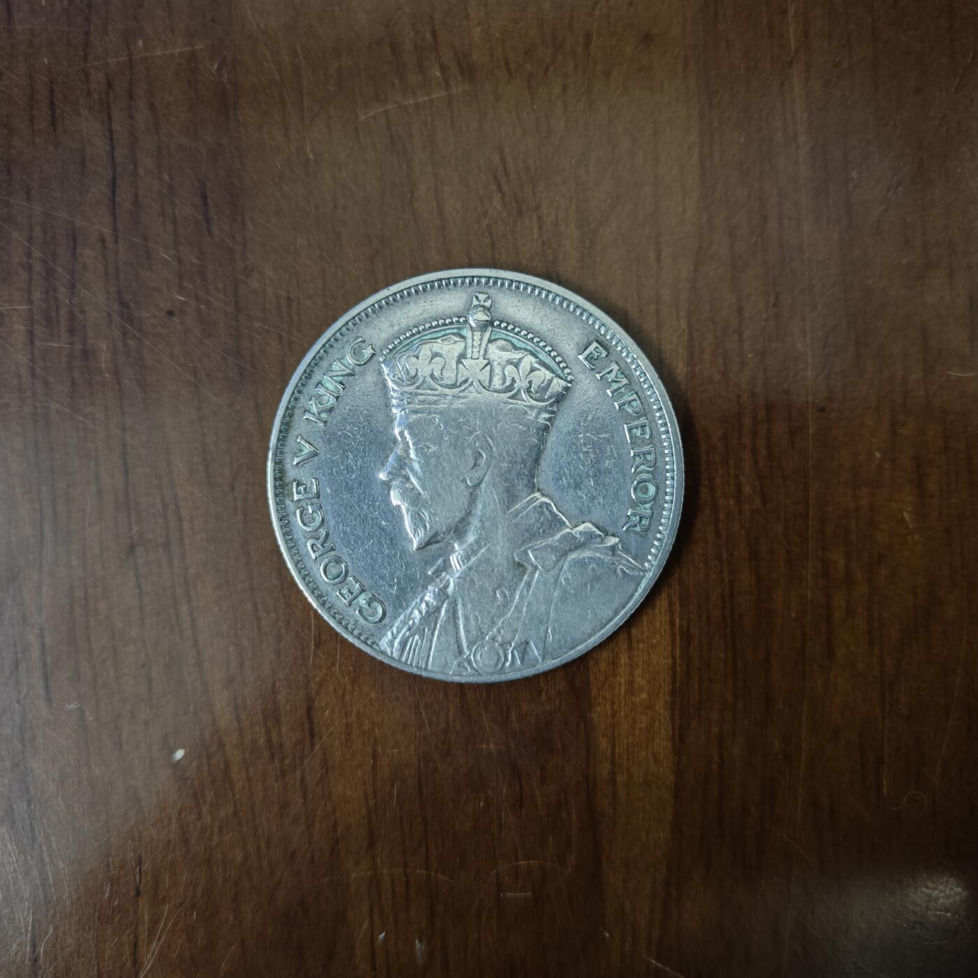 #5乔治五世国王 新西兰1933年半克朗 银币 32.2mm 14.1g 毛利图腾