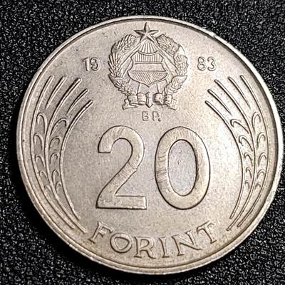 泉币菌-第92场-精品福利场 - 美品 匈牙利 1983年20福林铜镍币 多饶·乔治 社会主义时期