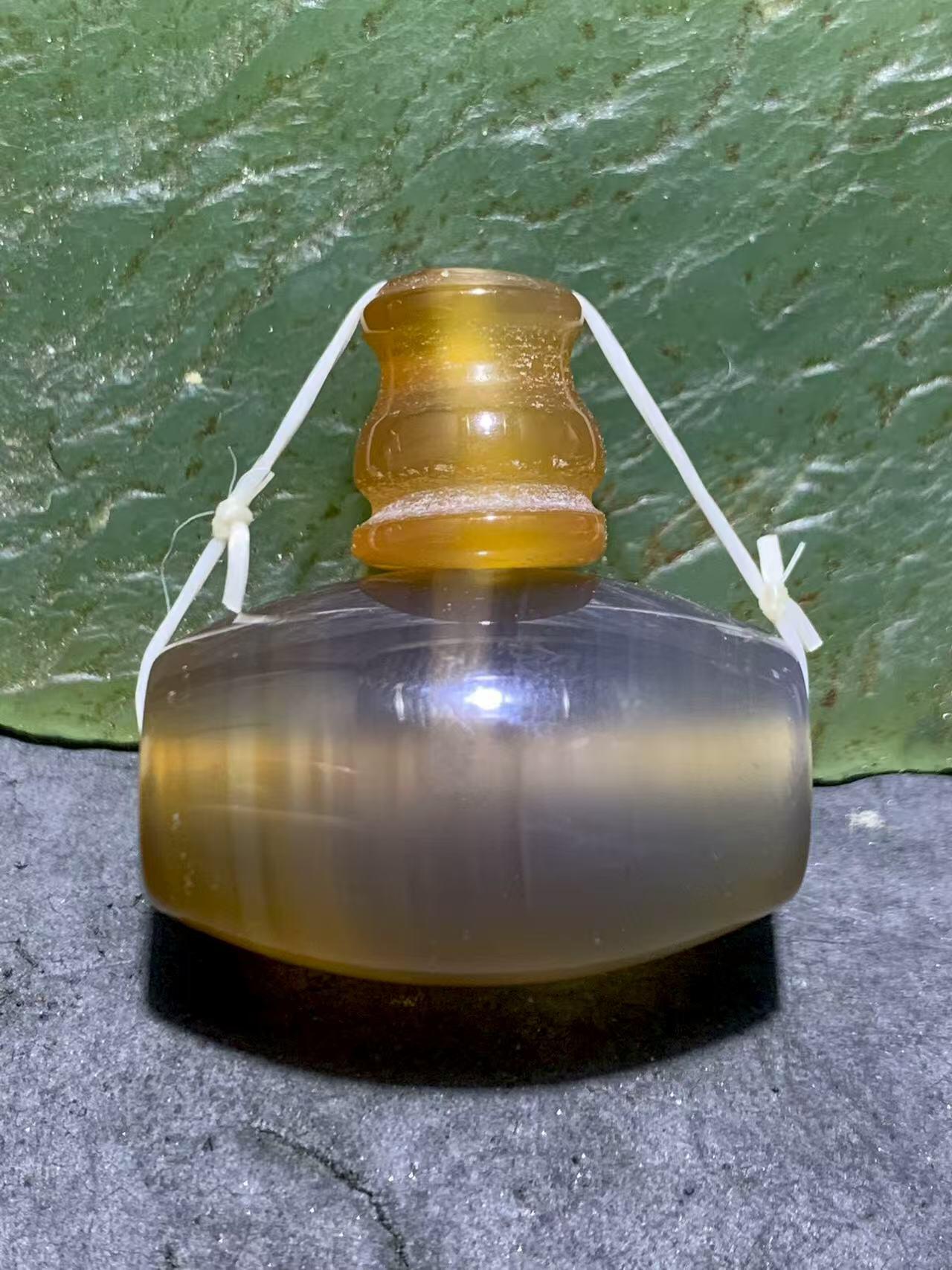 精美高玉化巴西玛瑙佛头三通一个