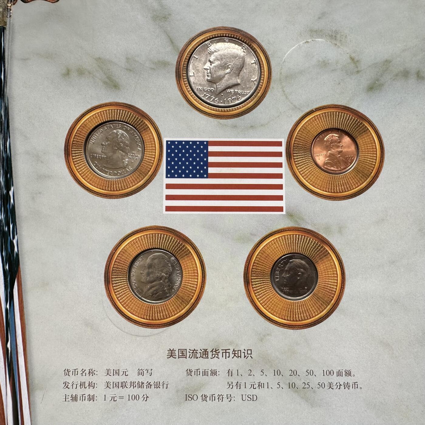 🌹外币初藏🌹🐯2025年第91场  每周二四六晚8️⃣点 接代拍 白宫风云珍藏册 ¥5总统币应该是臆造币，尾页一套流通币是真的