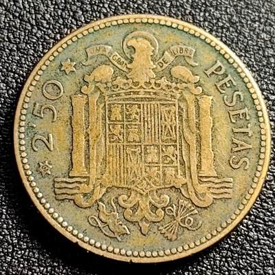 泉币菌-第91场-精品福利场 - 大币值少见 西班牙 2.5比赛塔铜币  1953佛朗哥军政府 26mm 