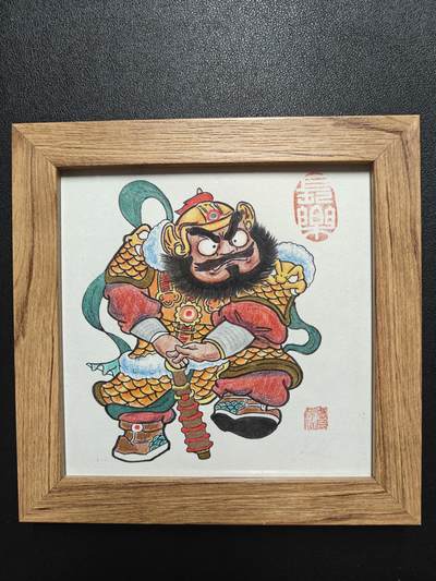 天玑星卡拍第115期《8.21周四截拍》持续收拍收评中 满赠卡需备注 - 【手绘画】居子 门神 尺寸18*18CM 知名漫画家
