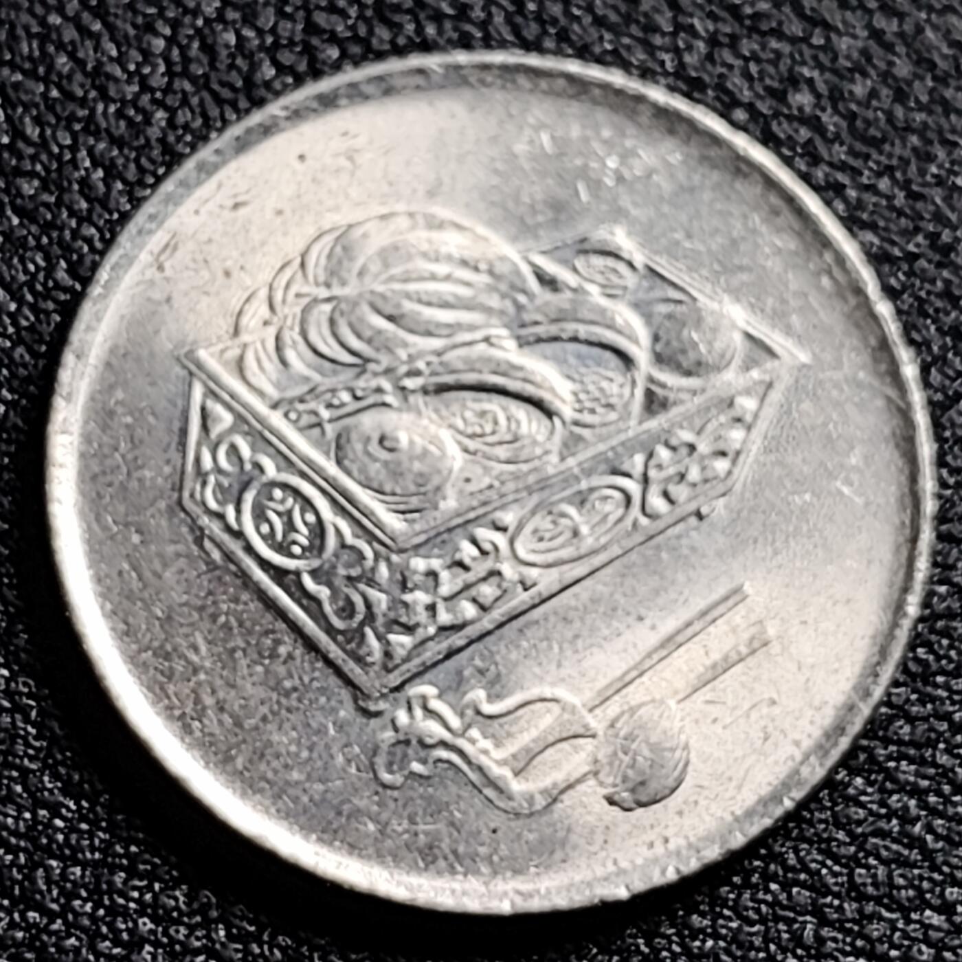 泉币菌-第91场-精品福利场 原光UNC 马来西亚2006年20仙 传统手工艺品 栳叶盒 铜镍币 硬币 23.6mm