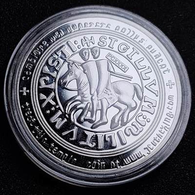 泉币菌-第91场-精品福利场 - 纪念章 银色 马剑骑士 直径40mm 厚3mm 纪念品