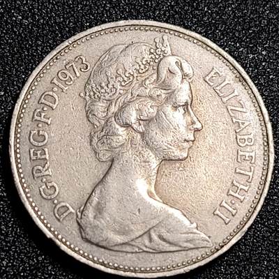 泉币菌-第92场-精品福利场 - 英国大镍币 英国1973年 10便士铜镍币 28.5mm 伊丽莎白二世女王 皇冠狮子 