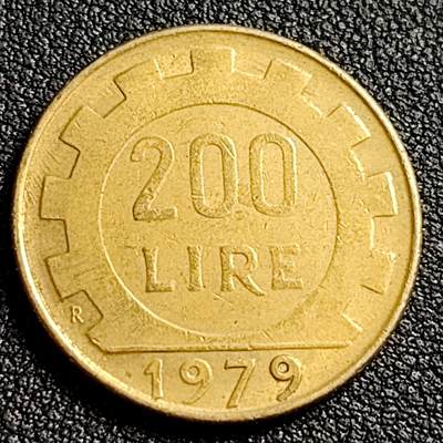 泉币菌-第91场-精品福利场 - 意大利1979年200里拉 丰收女神 齿轮 铝青铜币 外国硬币 24mm 