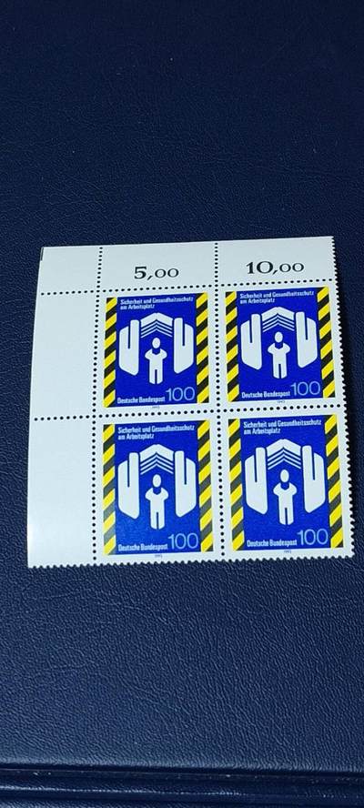 德国邮票专场，都是四方联 - 德国邮票四方连，1993年发行，工作场所安全卫生  ，品相如图