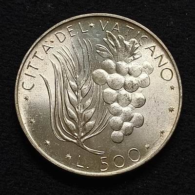 【全场包邮】纯粹捡漏拍454场 - 梵蒂冈1972年500里拉银币