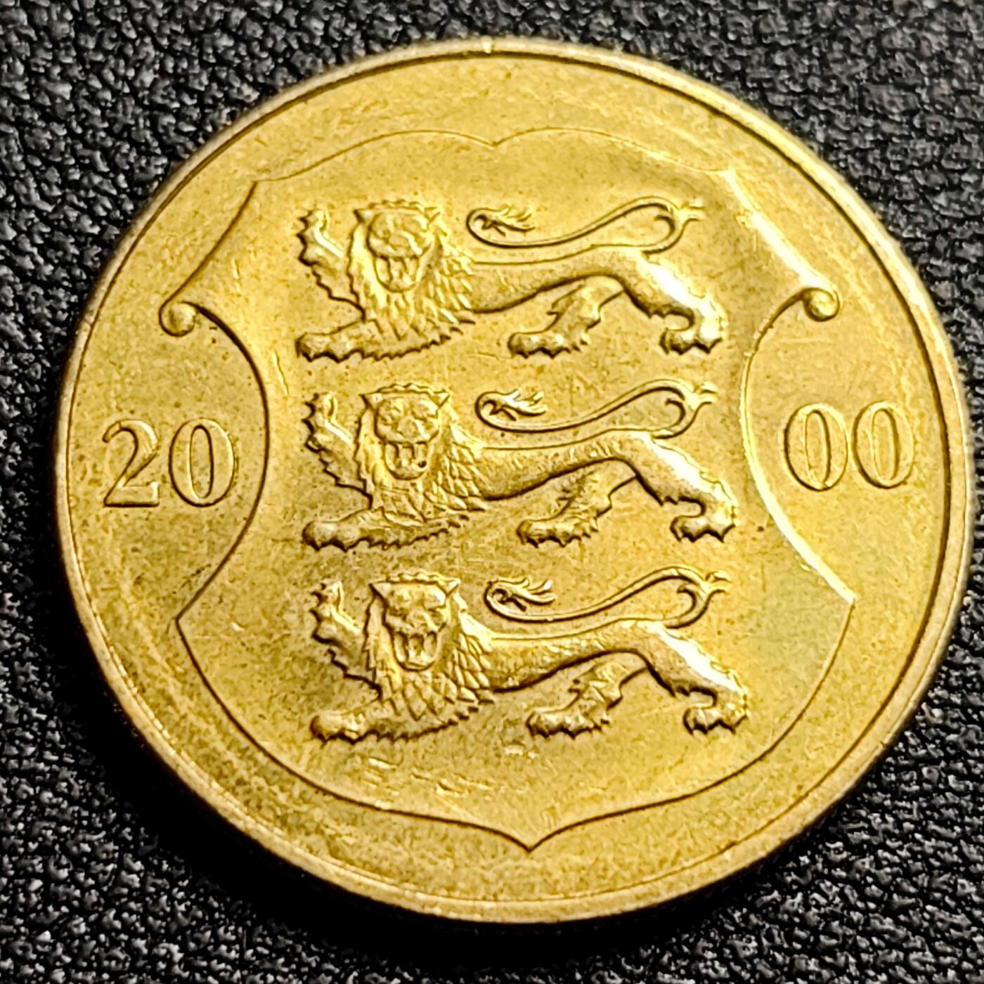 泉币菌-第91场-精品福利场 千禧年爱沙尼亚1克朗 三狮 直径23.5mm