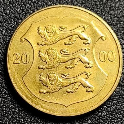 泉币菌-第91场-精品福利场 - 千禧年爱沙尼亚1克朗 三狮 直径23.5mm