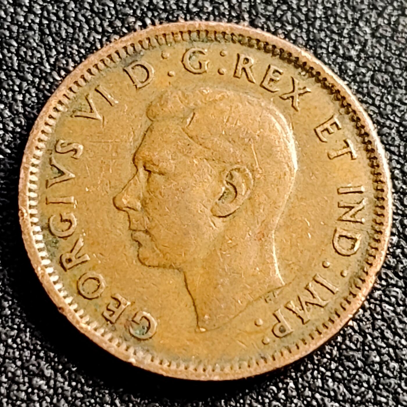 泉币菌-第91场-精品福利场 1943年 加拿大枫叶一分 青铜币 19mm 乔治六世 