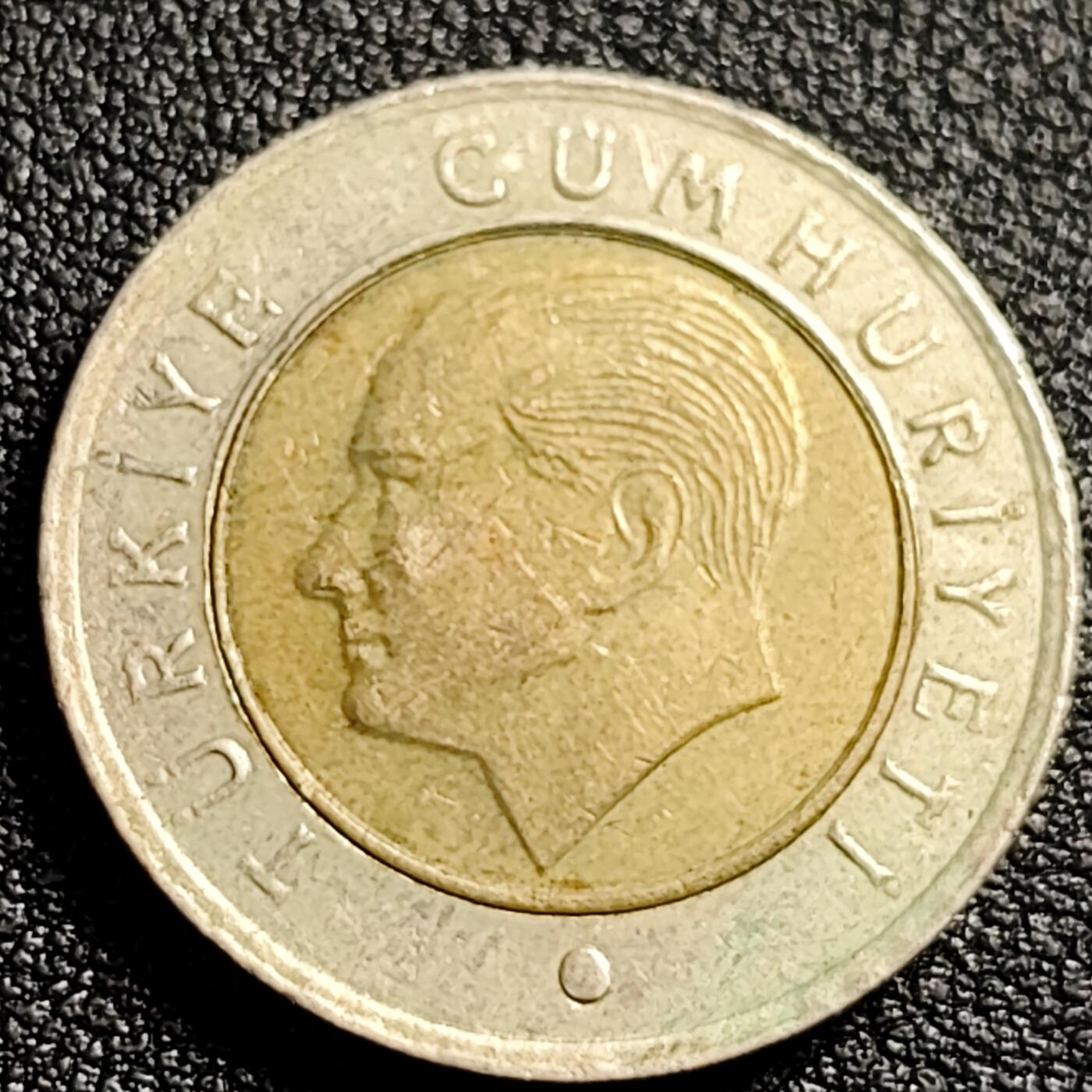 泉币菌-第91场-精品福利场 土耳其50库鲁斯双色币 大桥 23.9mm 