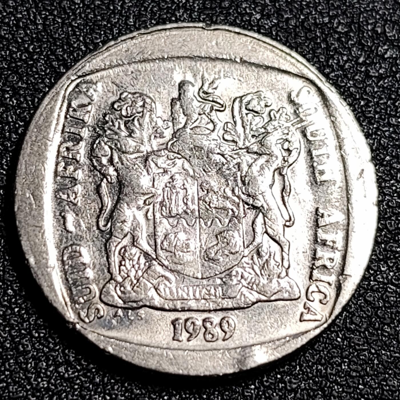 泉币菌-第92场-精品福利场 南非2兰特镍币 1989年 跳羚 23mm