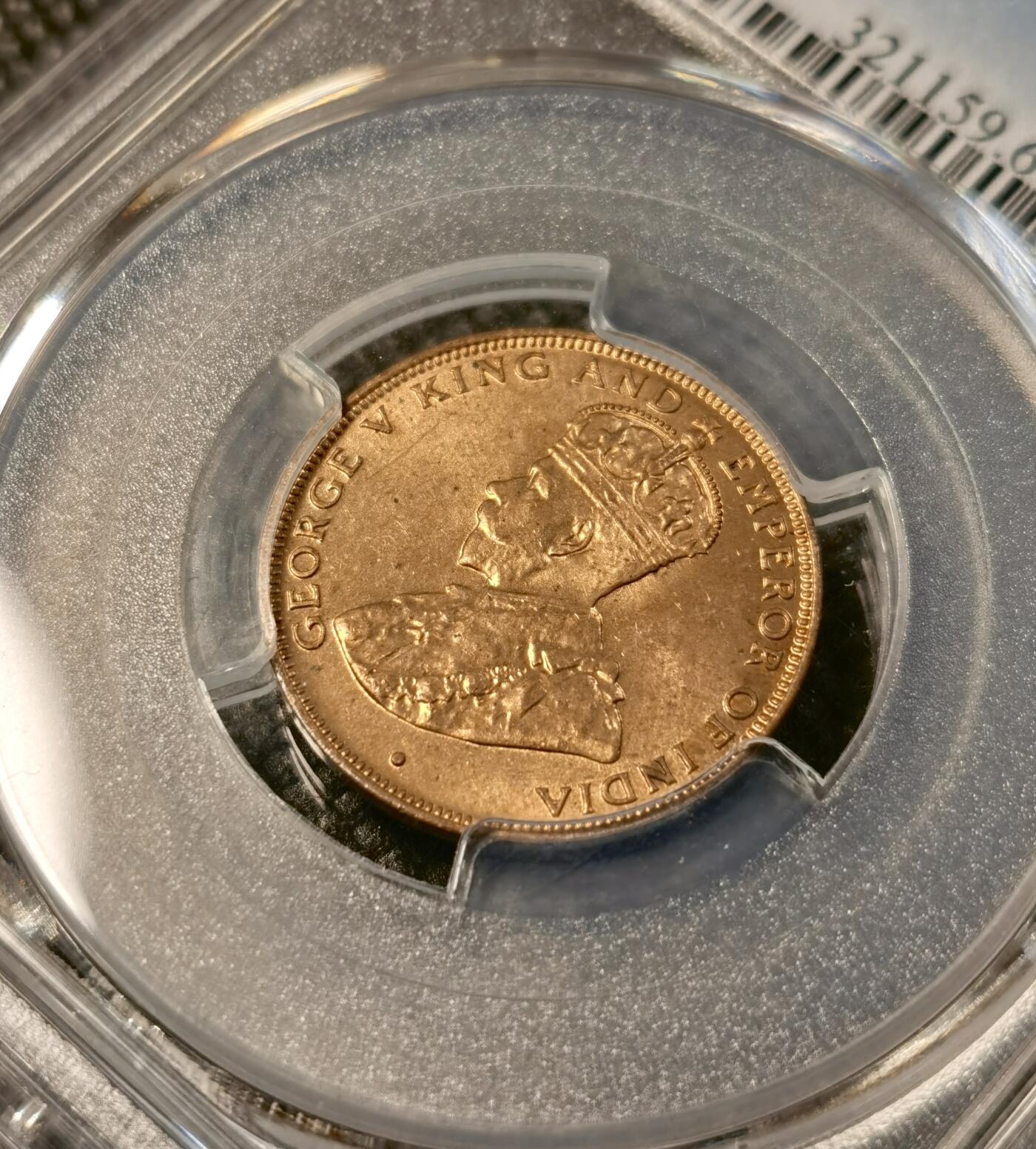 甄臻铺-世界币章拍卖（第30期），送拍享返佣金等优惠多多 PCGS MS66RD 香港1933年乔治五世1仙铜币 顶级分数
