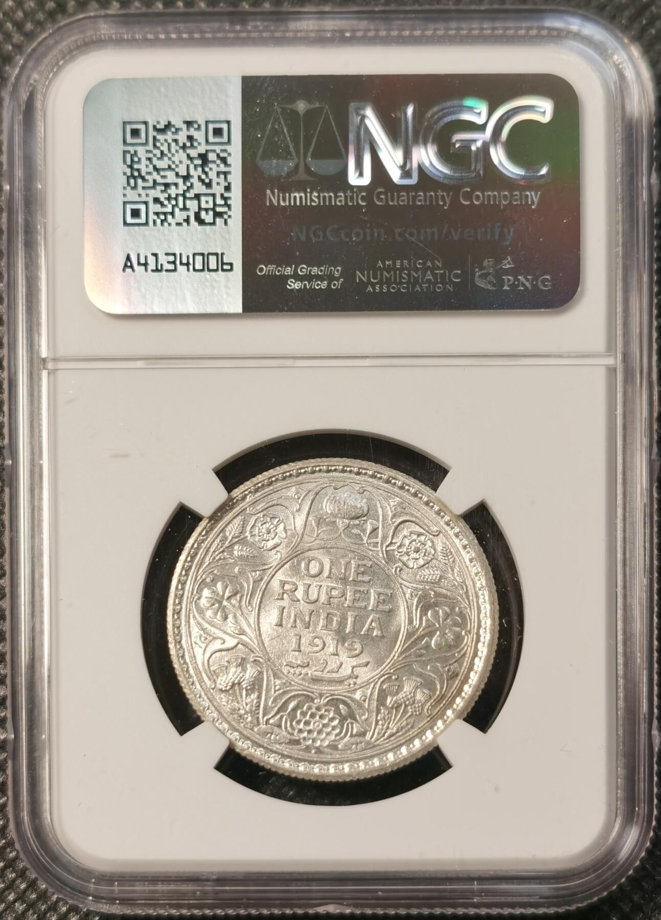 甄臻铺-世界币章拍卖（第30期），送拍享返佣金等优惠多多 NGC-MS62 英属印度1945乔五1卢比