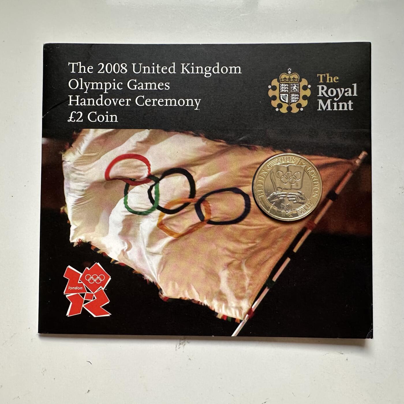 🌹外币初藏🌹🐯2025年第91场  每周二四六晚8️⃣点 接代拍 英国08奥运交接两英镑纪念币原装卡