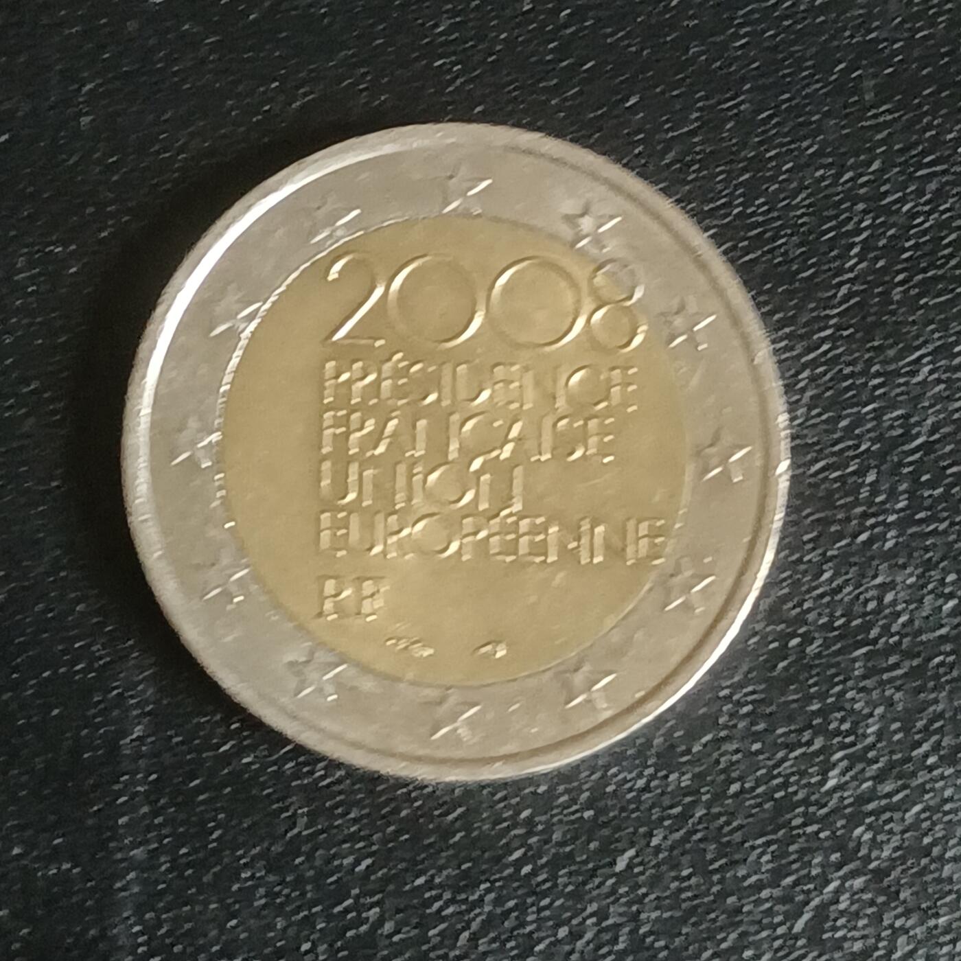 【游宝拍卖】乙巳蛇年61期 秋季先行场 零佣金起拍 法国2欧元纪念币 2008年