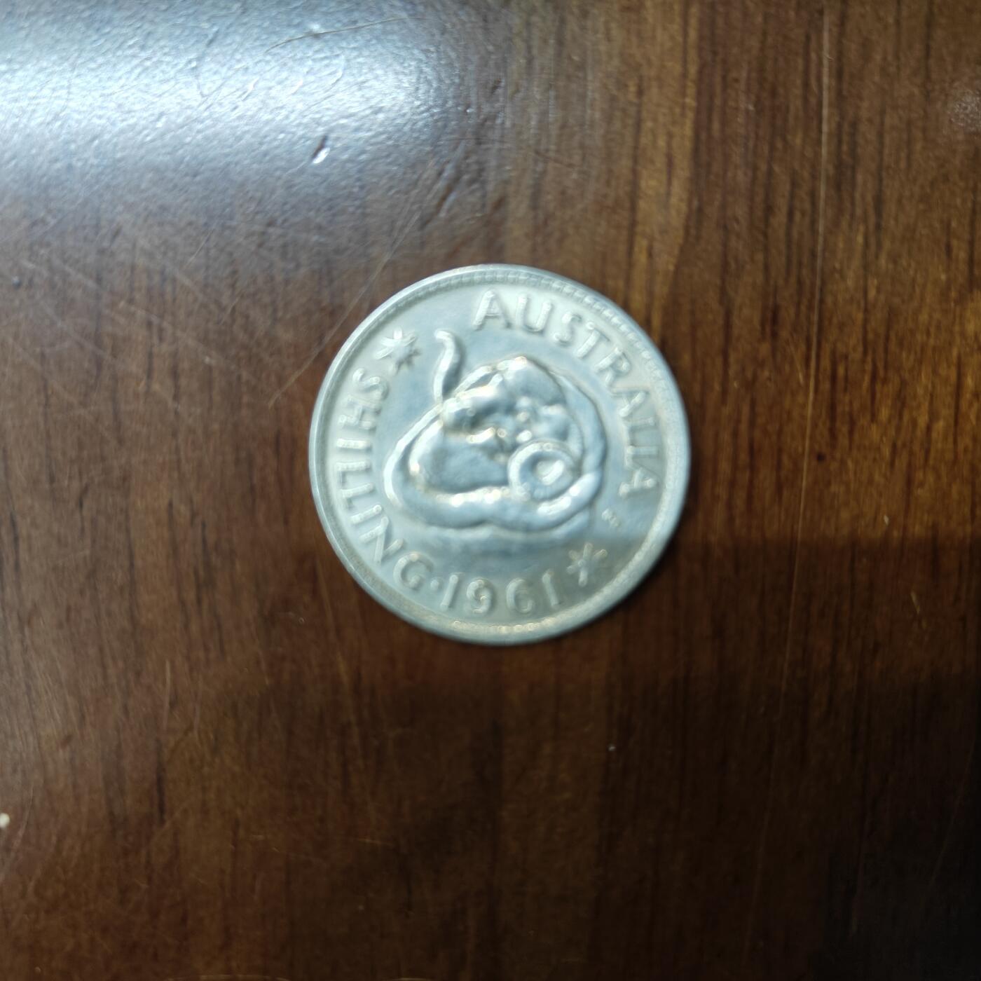 绵羊 澳大利亚1先令银币1954-61年版 直径24MM 伊丽莎白女王二世