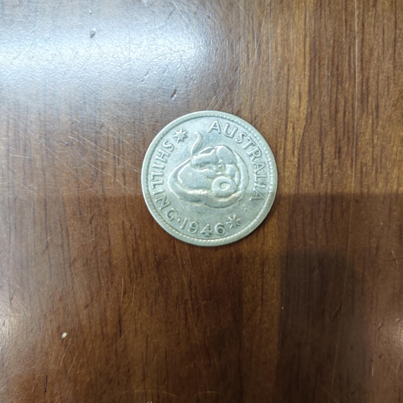 1938-44年英属澳大利亚乔治六世绵羊1先令高银版流通好品保真