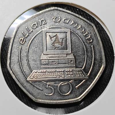 KK钱币收藏小铺 套币 银币专场 2月预留时间 周末发货 -  1988马恩岛50便士 好品