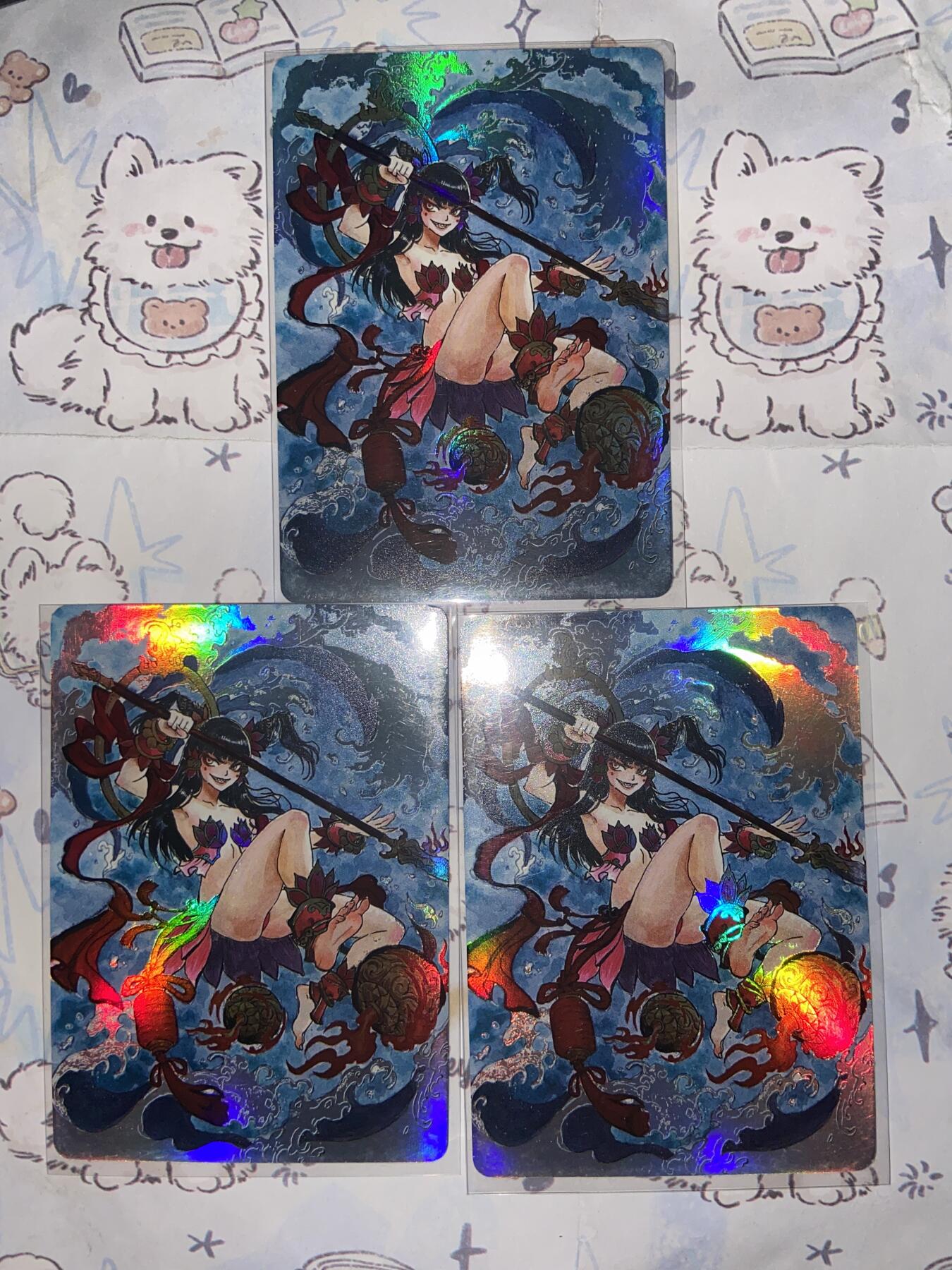 阳大大卡牌拍卖第68期（持续收拍品，周五晚上九点截拍，进群福利早知道） 【裸卡】哪吒闹海彩闪 三张