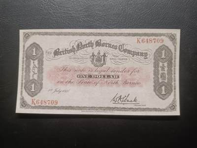 2025八月第四期（总189期） - 英属北婆罗洲1940版1元AUNC，二战后英属三个殖民地联合发行马来亚和英属婆罗洲元，外加二战战火和掠夺回收较为彻底，故此时期纸币极为稀有，收藏市场上也难得一见