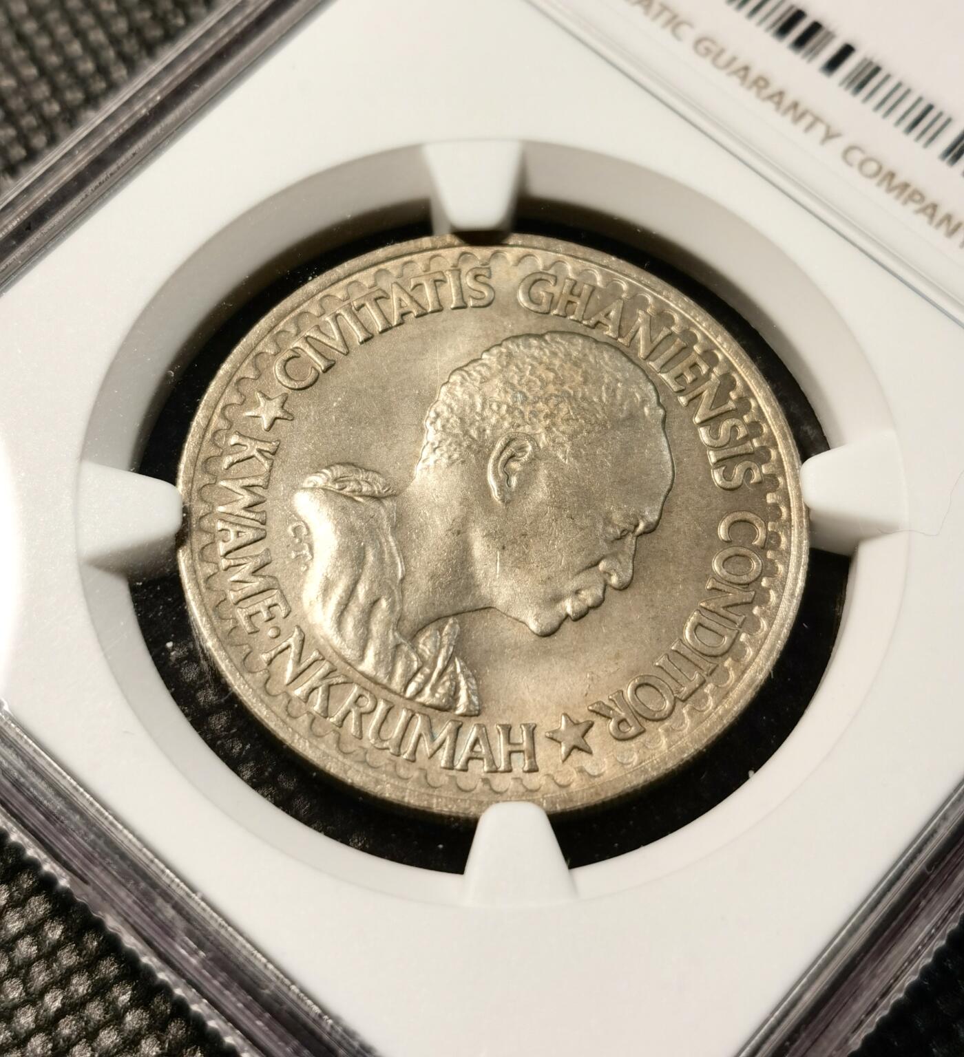 甄臻铺-世界币章拍卖（第30期），送拍享返佣金等优惠多多 NGC-MS62-65 1965年加纳5、10、25、50P一组，少见品种
