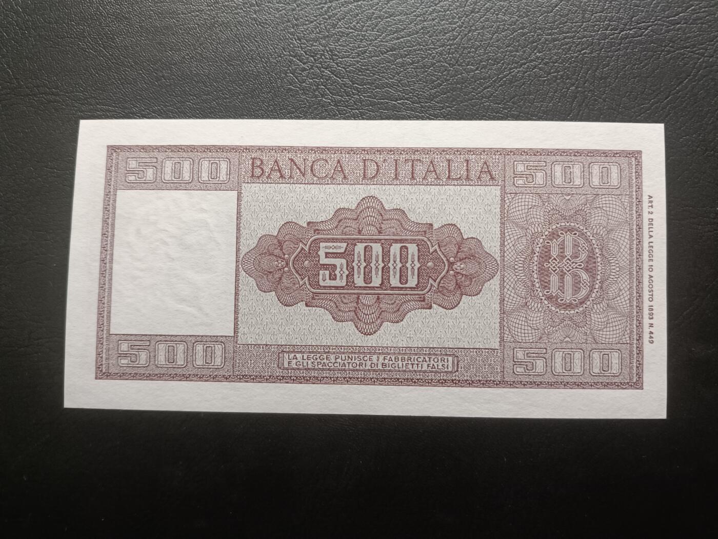 2025八月第四期（总189期） 意大利1961年500里拉UNC，谷神肖像