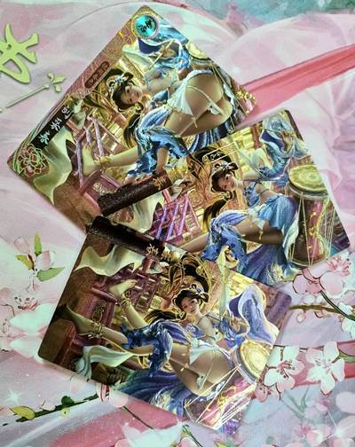 龙虎卡牌第五十一场 （无佣金，满120包邮，欢迎送拍） - 粗闪3张 卡玩帕克 百花谱 镜湖春色刘采薇3渐变