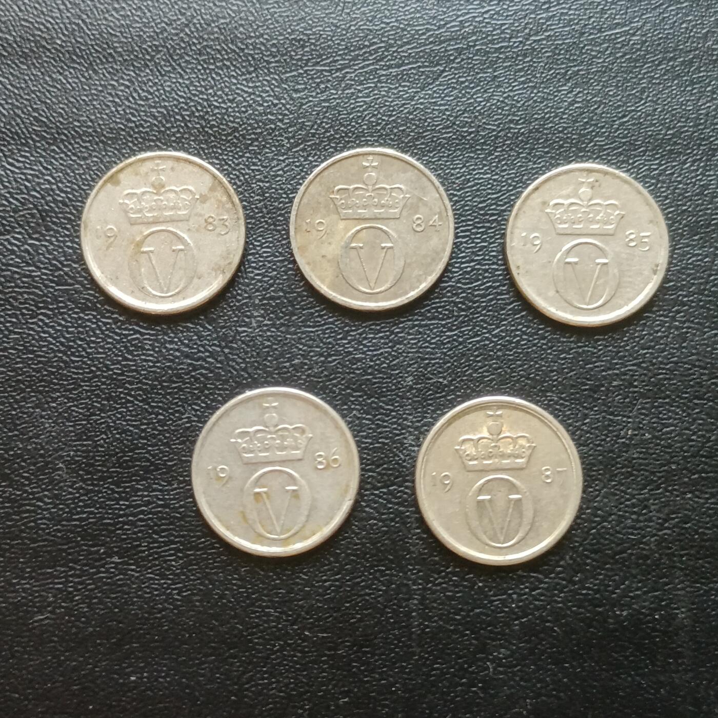 【游宝拍卖】乙巳蛇年61期 秋季先行场 零佣金起拍 挪威 10欧尔 1983/84/85/86/87年