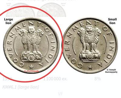 2025年第八十场(总第一百零六场）外国好品散币(免佣金) 少见–印度🇮🇳1954年1/2卢比(独立后首套币第二版，Large lion 大狮子版，无标C版加尔各答造)