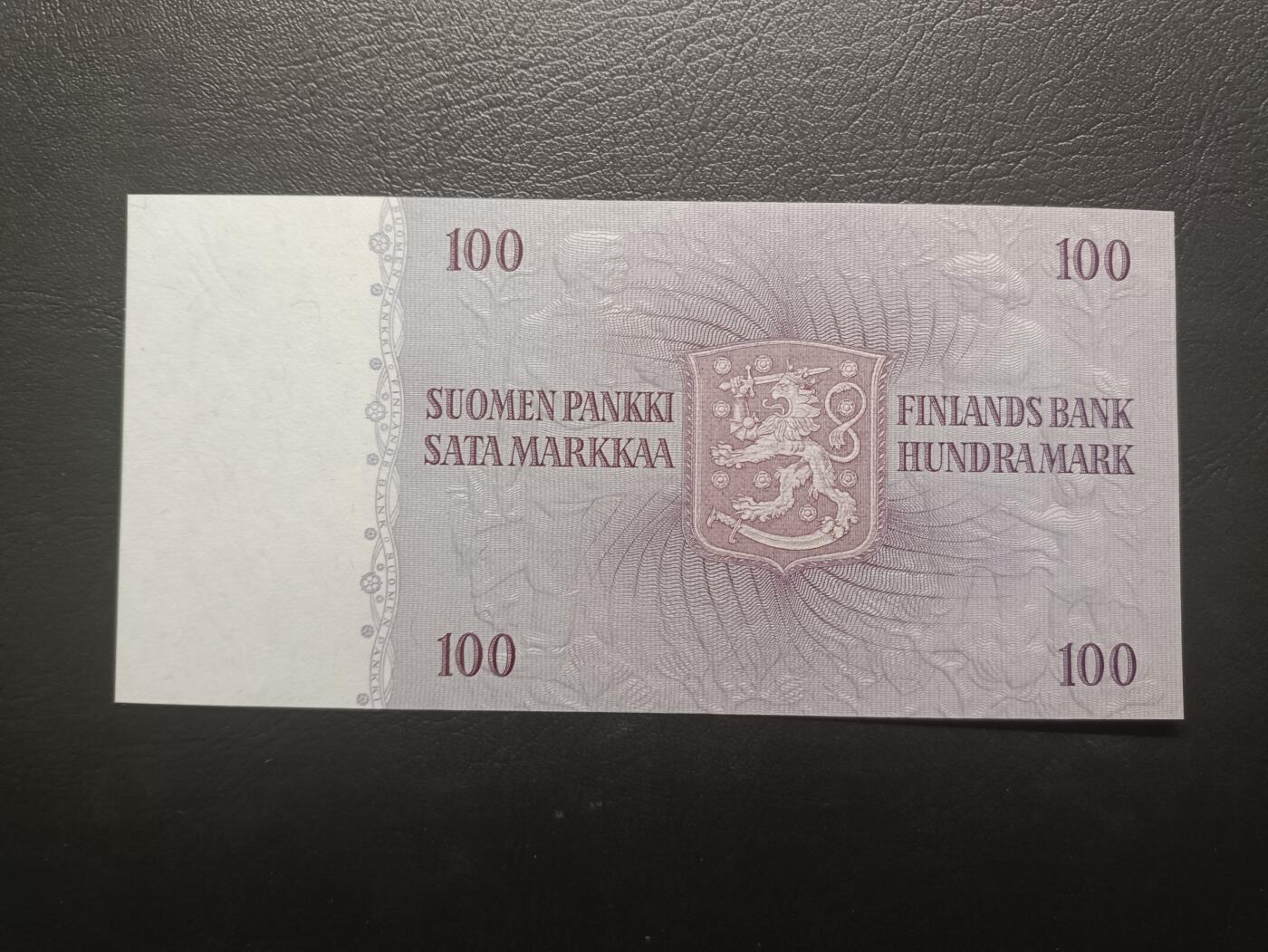 2025八月第四期（总189期） 芬兰1963年100马克A版UNC，文学家施奈尔曼和国徽