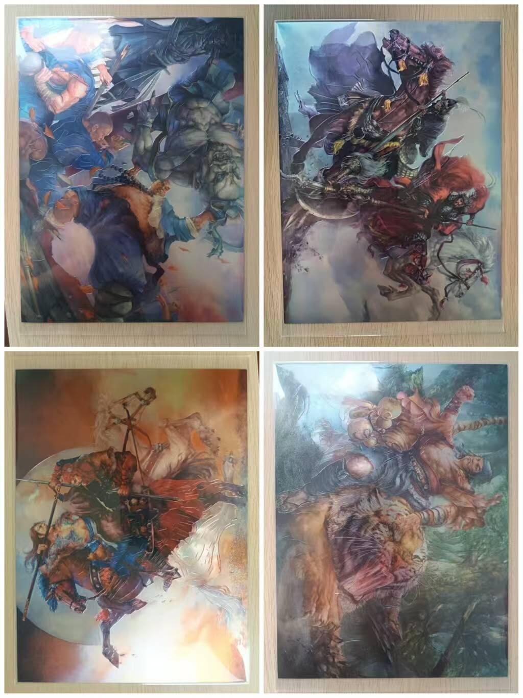 龙虎卡牌第五十一场 （无佣金，满120包邮，欢迎送拍） A4卡19张全 张墨一水浒（粗闪五虎+花荣+晁盖+四场景+彩闪八彪骑）