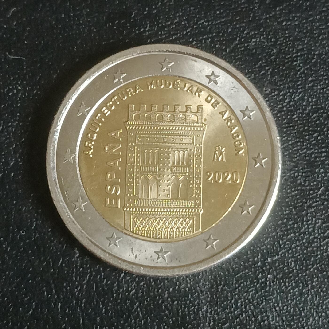 【游宝拍卖】乙巳蛇年61期 秋季先行场 零佣金起拍 西班牙2欧元纪念币 2020年