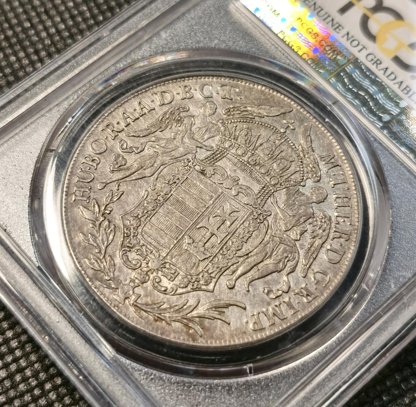 甄臻铺-世界币章拍卖（第30期），送拍享返佣金等优惠多多 PCGS-AUD 1780年匈牙利圣母抱婴泰勒原铸大奶妈